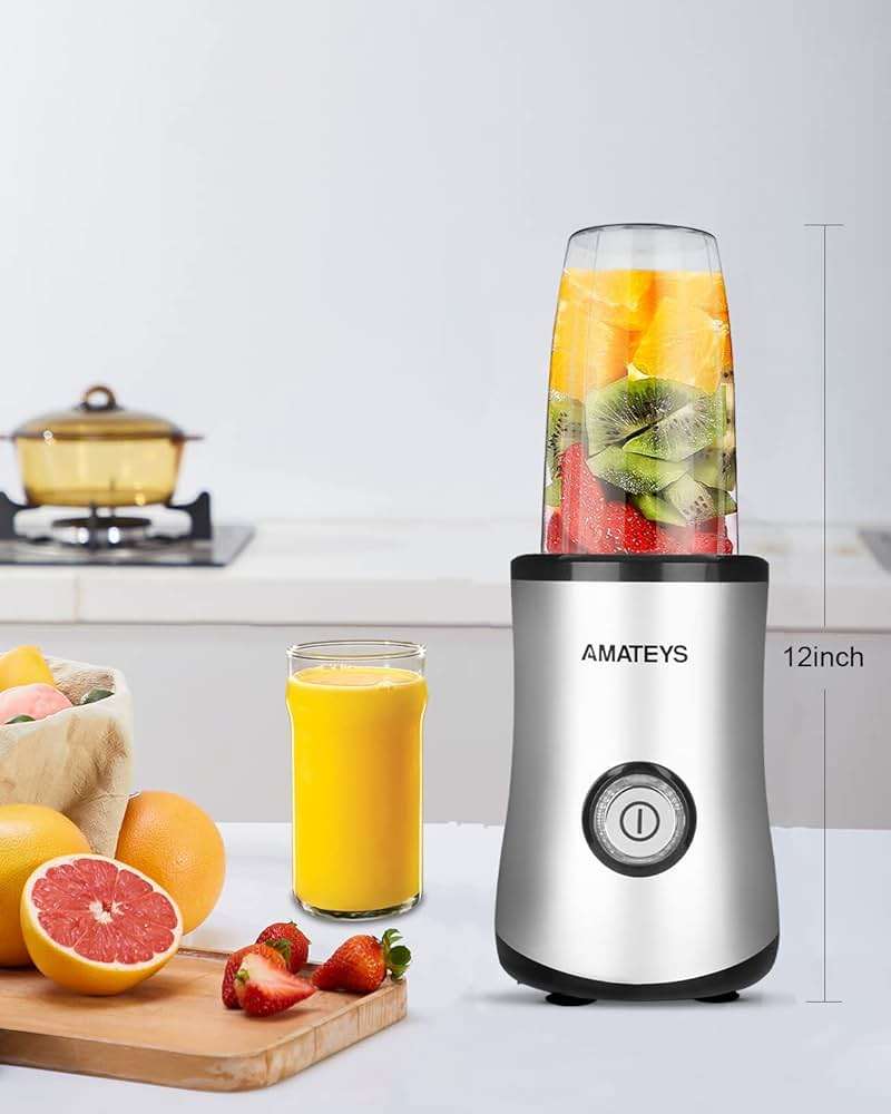 Amateys Personal Blender with Button,350W Professional Kitchen Blender for Smoothies and Shakes,Portable Smoothie Maker Mixer,Easy Cleaning&Operation,Suitable for Carrying or Storage - Image 3
