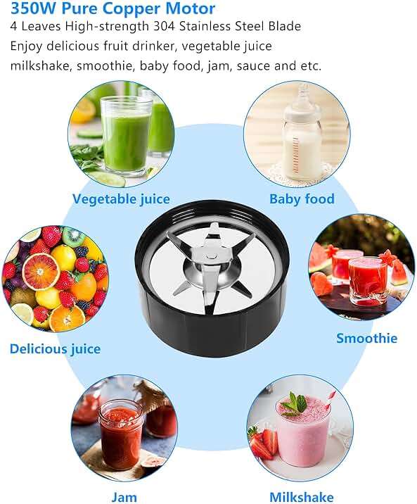 Amateys Personal Blender with Button,350W Professional Kitchen Blender for Smoothies and Shakes,Portable Smoothie Maker Mixer,Easy Cleaning&Operation,Suitable for Carrying or Storage - Image 6