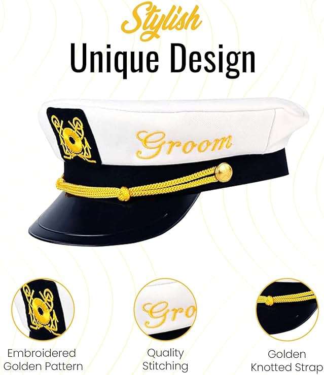 Brosash Bachelor Party Captain's Hat - Groom to Be Nautical Bachelor Hat | Funny Accessory Boats n' Hoes Bridal Shower - Image 3