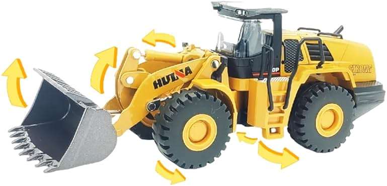 DDLONGDD Bulldozer Toys for Boys Heavy-Duty Metal Loader Vehicle Sand/Beach Toy with Functional Arm and Bucket,Realistic Perfect for Sandbox Indoor/Outdoor Play Die Cast Construction Model - Image 8