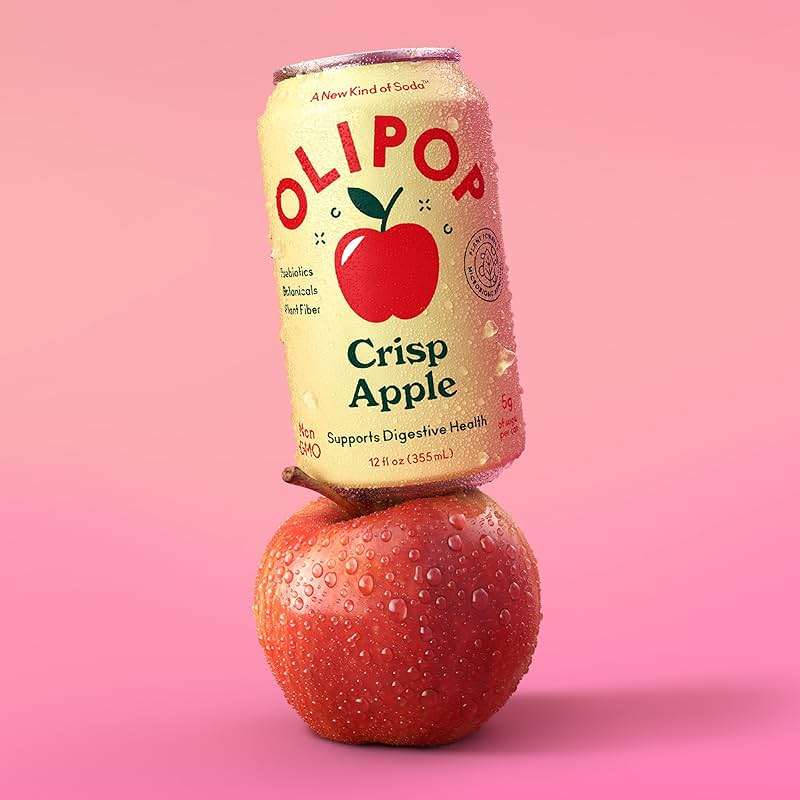 OLIPOP Prebiotic Soda Pop, Crisp Apple, A New Kind of Soda Packed with Prebiotics, Fiber, and Botanicals, Gluten Free, GMO Free, 12 Fl Oz - Image 3