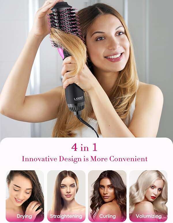 One-Step Hot Hair Blow Dryer Brush, Easy Salon-Style Blowouts, Less Frizz, More Shine, 3 Temps 2 Speeds, 60mm Barrel - Image 2