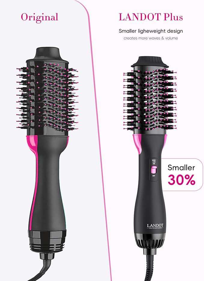 One-Step Hot Hair Blow Dryer Brush, Easy Salon-Style Blowouts, Less Frizz, More Shine, 3 Temps 2 Speeds, 60mm Barrel - Image 6