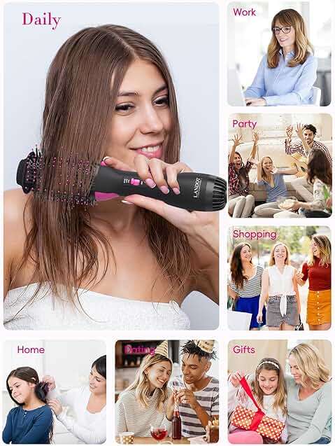 One-Step Hot Hair Blow Dryer Brush, Easy Salon-Style Blowouts, Less Frizz, More Shine, 3 Temps 2 Speeds, 60mm Barrel - Image 7
