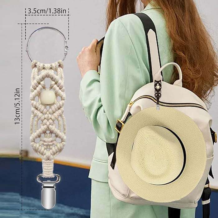 MEIXINZHI 3Pcs Cotton Hat Clips for Travel, Knitting Hat Clip for Bag Backpack Luggage, Beach Vacation Cruise Essentials - Image 2