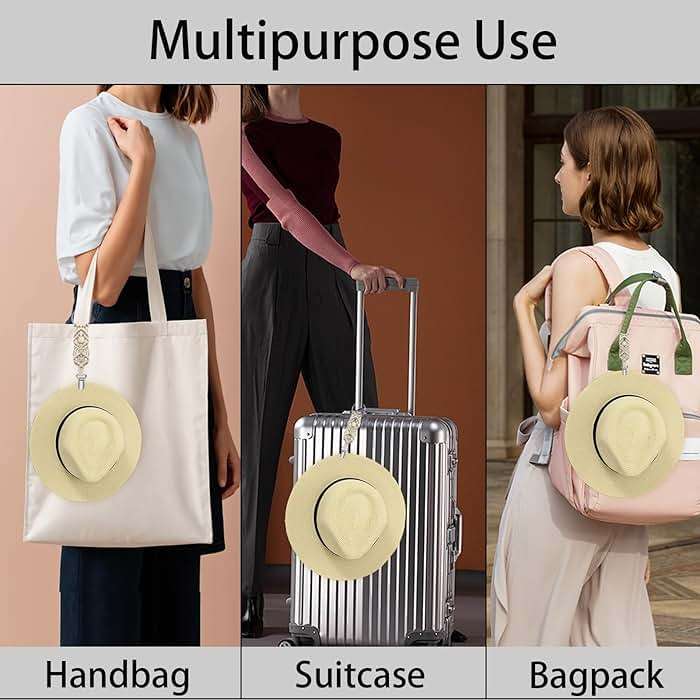 MEIXINZHI 3Pcs Cotton Hat Clips for Travel, Knitting Hat Clip for Bag Backpack Luggage, Beach Vacation Cruise Essentials - Image 4