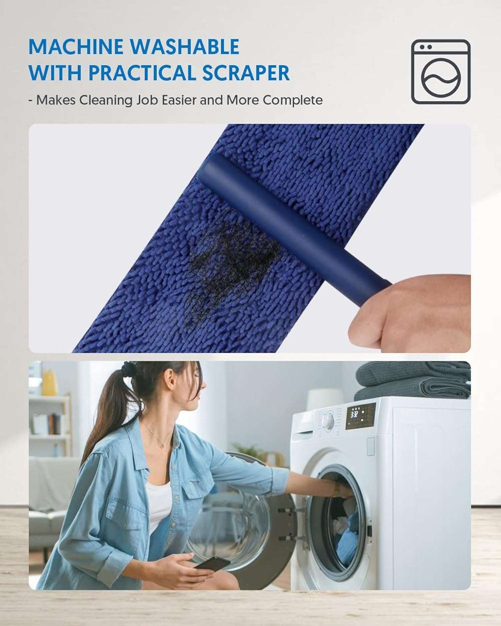 BPAWA Microfiber Mops for Floor Cleaning - Flat Floor Mop with 4 Washable Chenille Pads Dry Dust for Hardwood Laminate Wood Tile Vinyl Wall Hard Surfaces - 150cm Adjustable Long Handle - Image 6