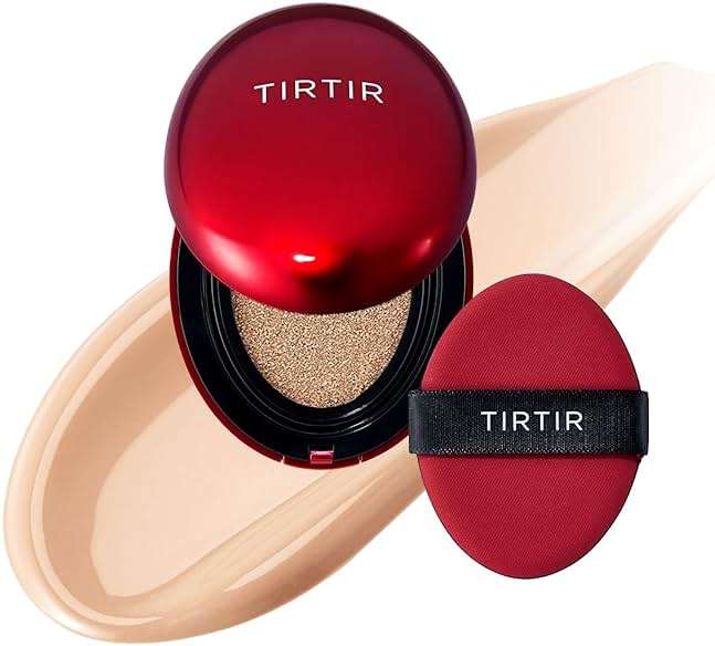 [*Mini Size*] TIRTIR Mask Fit Red Cushion Foundation | Full coverage, Weightless, Skin fit, Satin Glow Finish, Korean Makeup BB Foundation, beauty, Tattoo cover up, Buildable (#21N Ivory, 0.15 Fl Oz) - Image 1