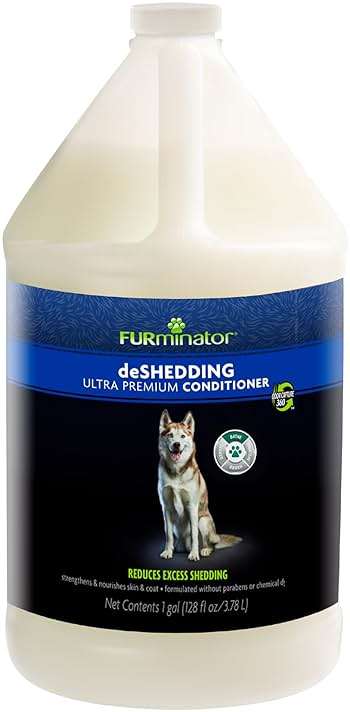 FURminator® deShedding Ultra Premium Conditioner for Dogs, 128 Oz, with Pump - Image 1