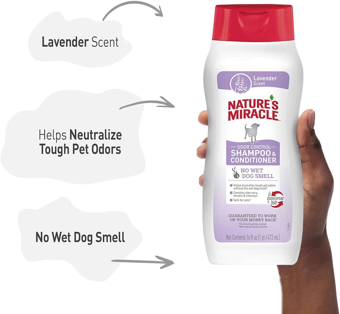 Nature's Miracle Nature’s Miracle Odor Control Shampoo & Conditioner, 16 Ounces, Lavender Scent - Image 7