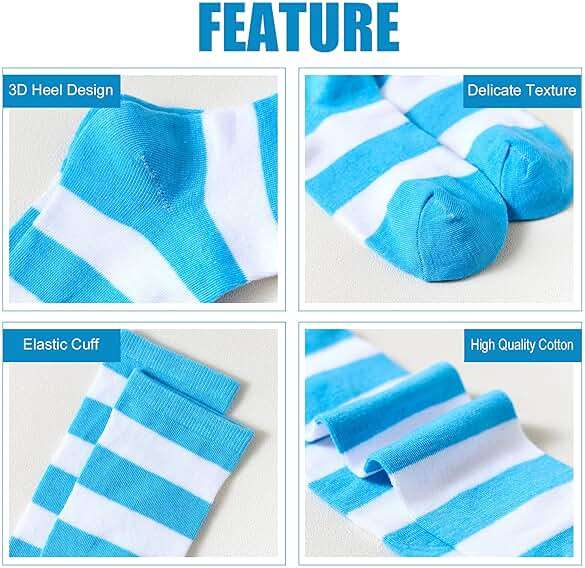 DOOVID Casual Knee High Socks for Women Tube Socks Elasticity Athletic Socks Thin Stripe Knee High Stockings - Image 5