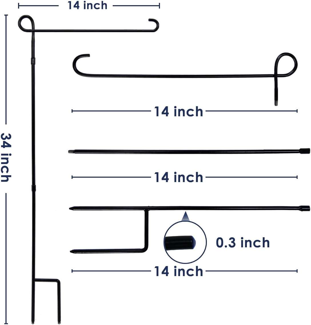 ESTTOP Garden Flag Stand, Thickened Pole Sturdy Straight Premium Metal Yard Flag Holder Weather-Proof Flagpole Seasonal Garden Flag, Christmas Garden Flag, Outdoor Decor Decoration - Image 2