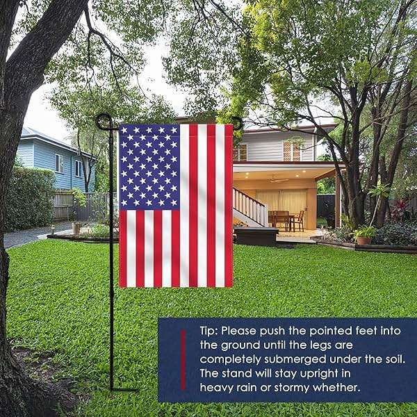 ESTTOP Garden Flag Stand, Thickened Pole Sturdy Straight Premium Metal Yard Flag Holder Weather-Proof Flagpole Seasonal Garden Flag, Christmas Garden Flag, Outdoor Decor Decoration - Image 5