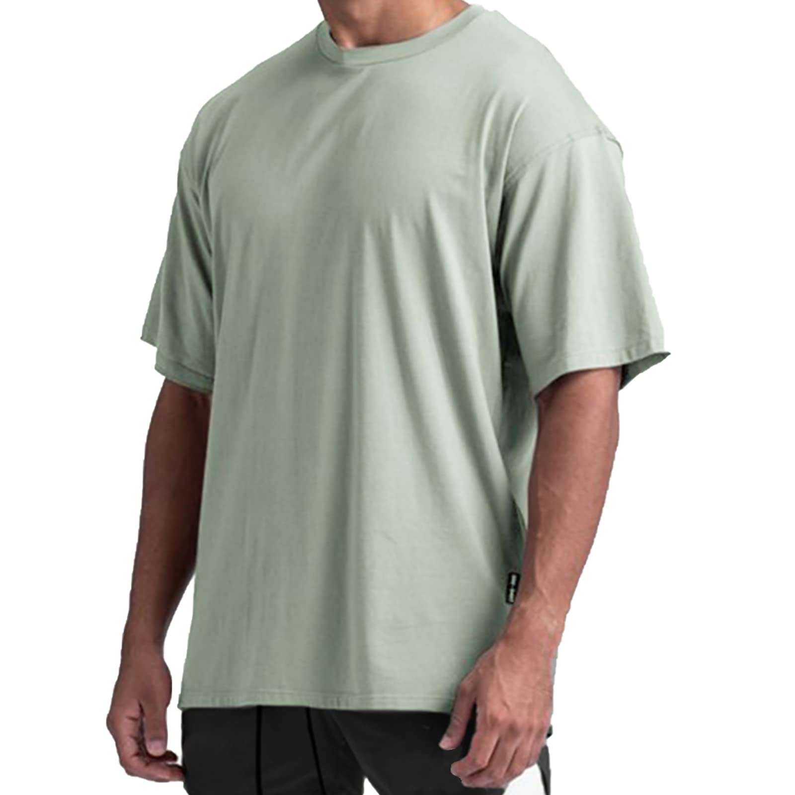 Men's Oversized Workout T-Shirts Lightweight Quick Dry Short Sleeve Tshirts Crew Neck Loose Fit Athletic Tops - Image 2