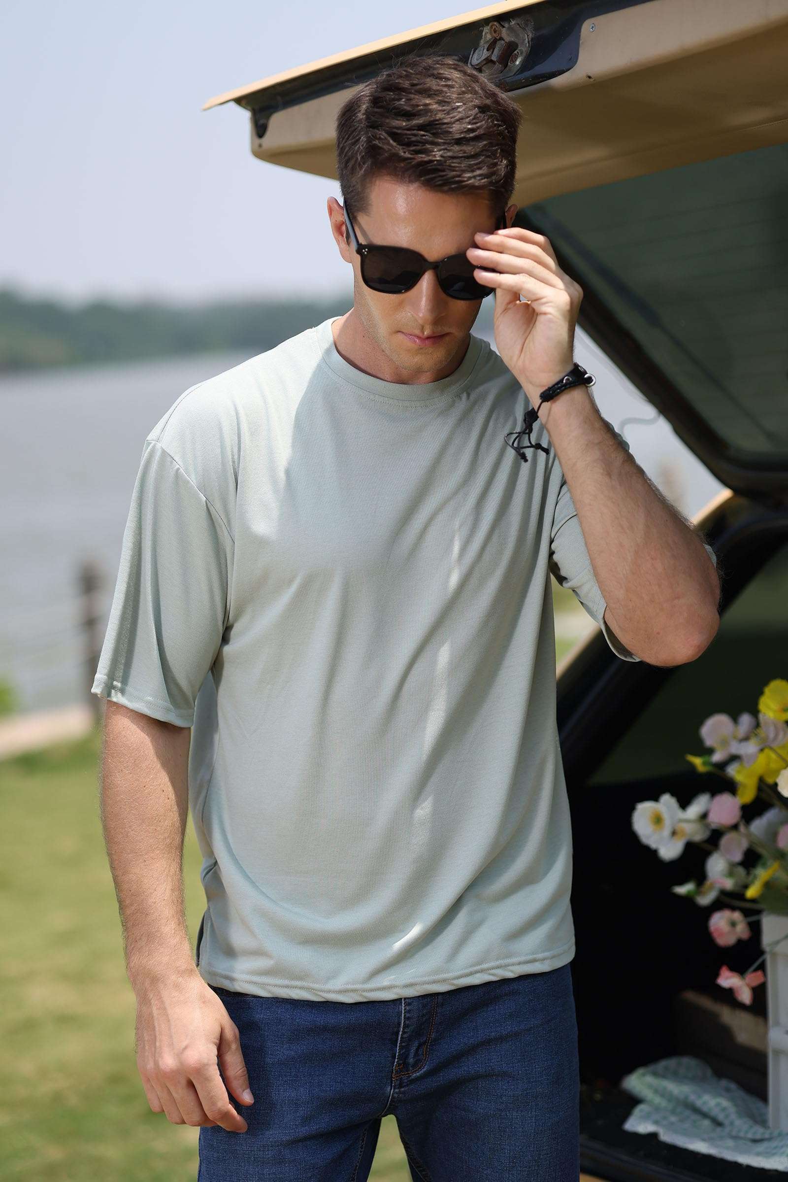 Men's Oversized Workout T-Shirts Lightweight Quick Dry Short Sleeve Tshirts Crew Neck Loose Fit Athletic Tops - Image 4