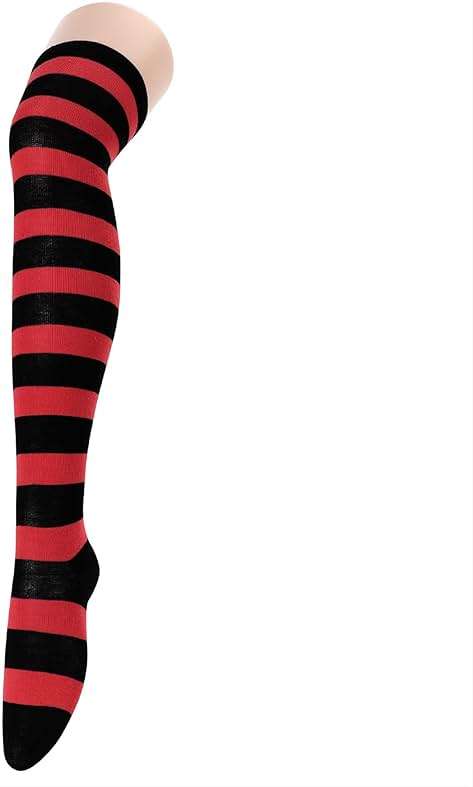 Zando Womens Thigh High Socks Striped High Knee Socks Knee High Socks for Cosplay Long Socks Over the Knee Leg Warmers - Image 4