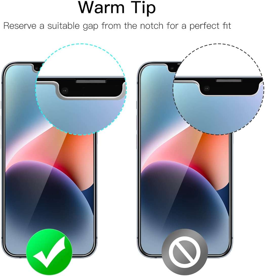 JETech Screen Protector for iPhone 17e (2026) / iPhone 16e / iPhone 14, Tempered Glass Film, 6.1-Inch Display, 3-Pack - Image 3