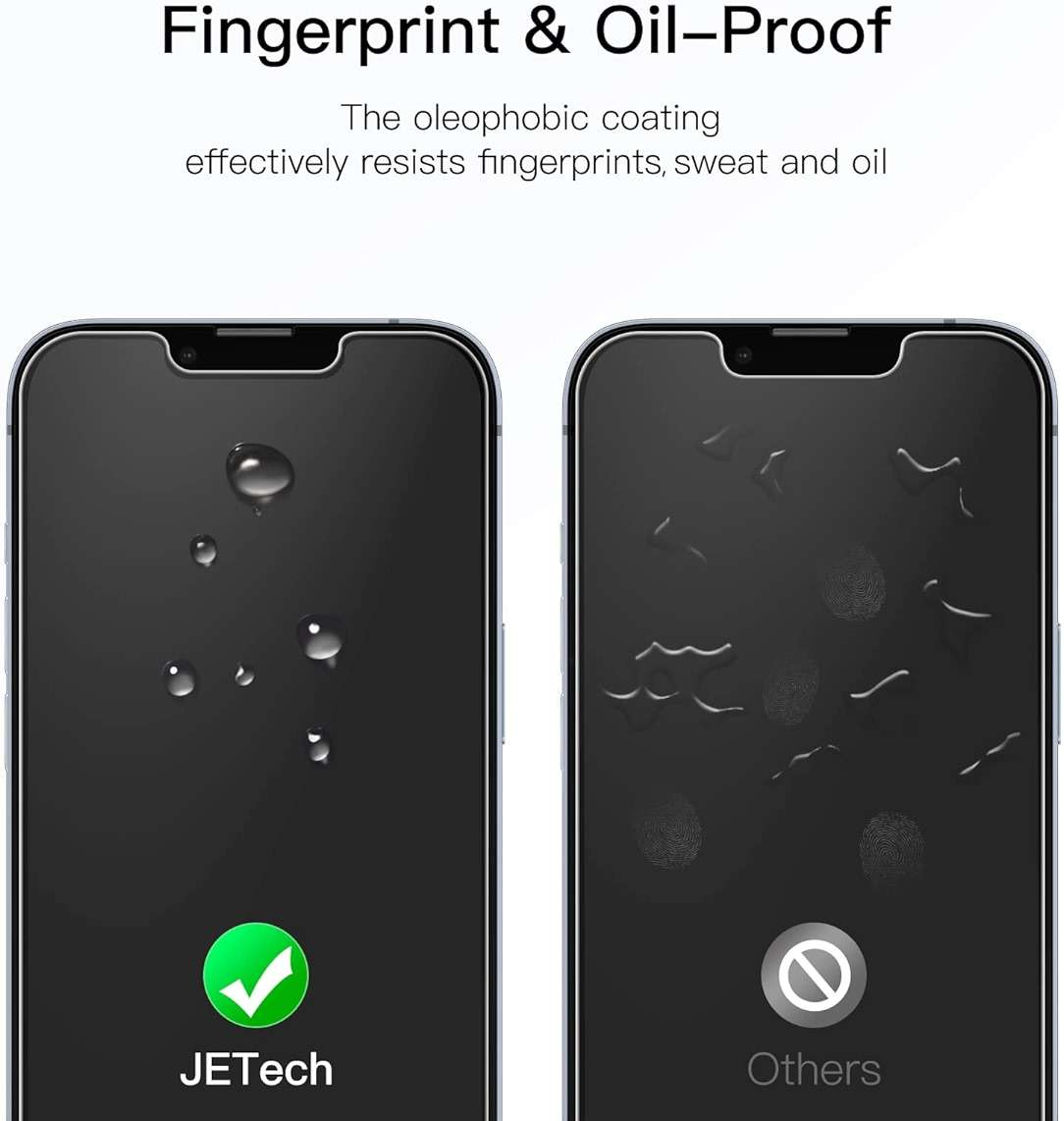 JETech Screen Protector for iPhone 17e (2026) / iPhone 16e / iPhone 14, Tempered Glass Film, 6.1-Inch Display, 3-Pack - Image 6