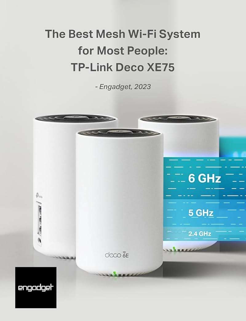 TP-Link Deco XE75 AXE5400 Tri-Band WiFi 6E System - Wi-Fi up to 7200 Sq.Ft, Engadget Rated Best for Most People, Replaces WiFi Router and Extender, AI-Driven New 6GHz Band, 3-Pack - Image 2