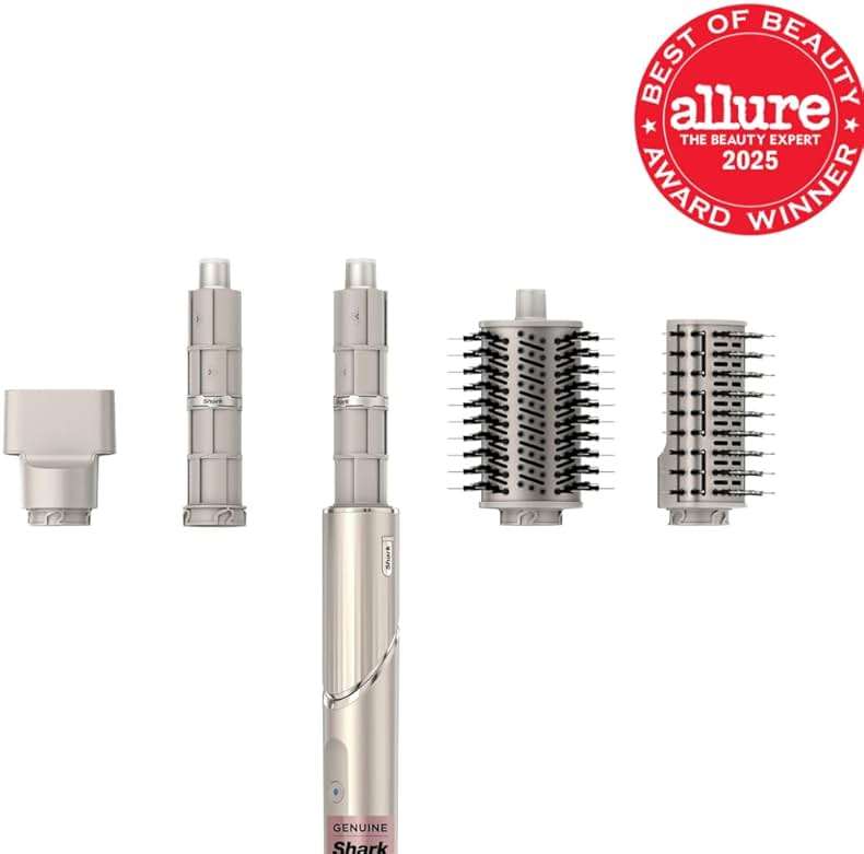 Shark FlexStyle | Air Multi-Styler & Drying System | Hair Dryer Brush for Blowouts with Coanda Auto- Wrap Curlers, Oval & Paddle Brush & Concentrator Attachment | Stone | HD430 - Image 2