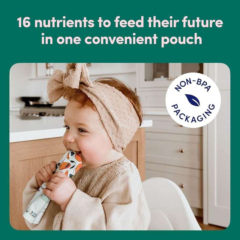 Cerebelly Organic Baby Food Pouches Variety Pack, Veggie & Fruit Purees, 16 Nutrients, No Added Sugar, Fiber & Non-GMO, 4oz, 8 Pack - Image 6