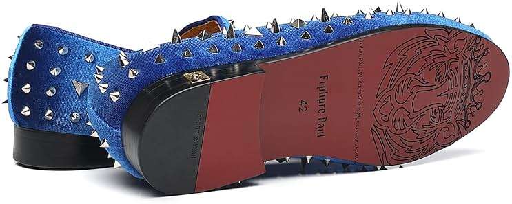 Erphpre Paul Men's Studded Loafers Spikes Rivets Luxury Dress Wedding Party Prom Shoes - Image 6