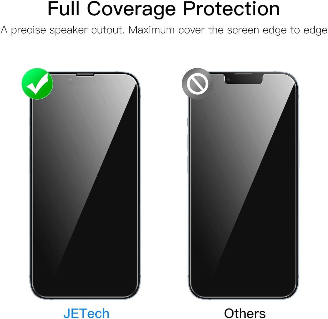 JETech Full Coverage Screen Protector for iPhone 17e (2026) / iPhone 16e / iPhone 14, 9H Tempered Glass Film Case-Friendly, HD Clear, 6.1-Inch Display, 3-Pack - Image 2