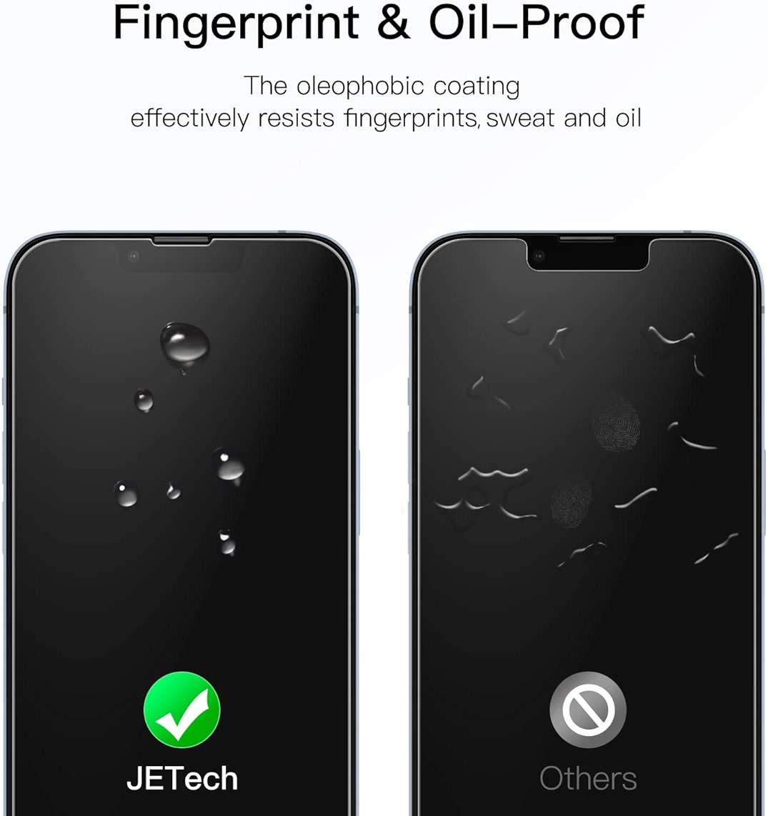 JETech Full Coverage Screen Protector for iPhone 17e (2026) / iPhone 16e / iPhone 14, 9H Tempered Glass Film Case-Friendly, HD Clear, 6.1-Inch Display, 3-Pack - Image 5