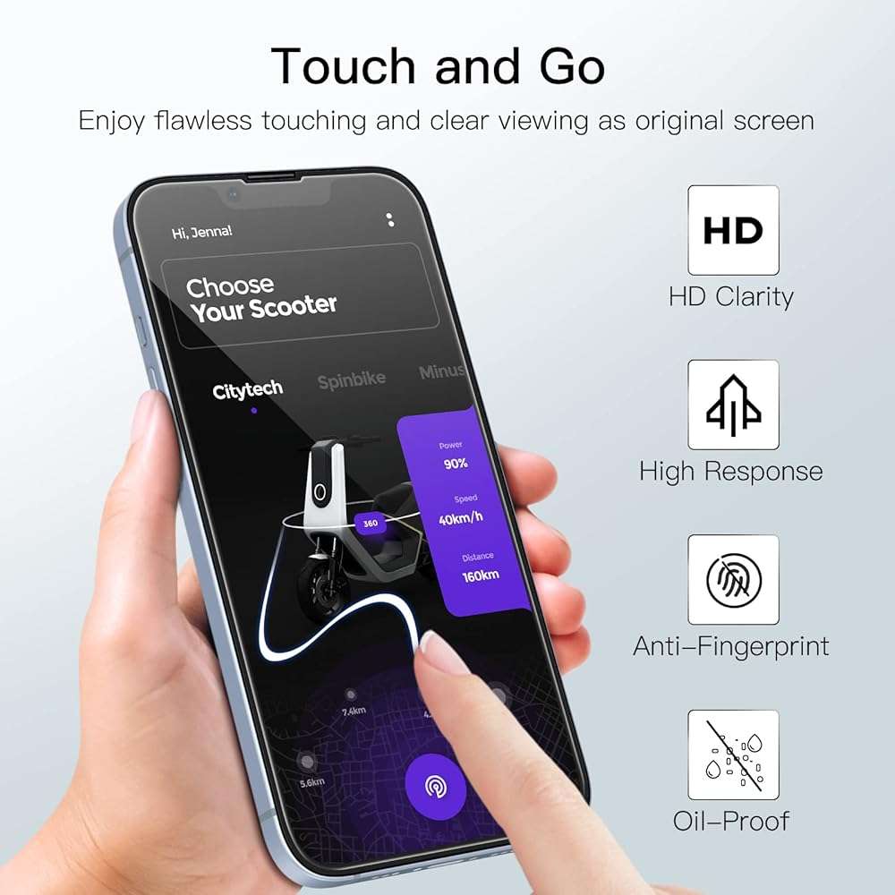 JETech Full Coverage Screen Protector for iPhone 17e (2026) / iPhone 16e / iPhone 14, 9H Tempered Glass Film Case-Friendly, HD Clear, 6.1-Inch Display, 3-Pack - Image 6