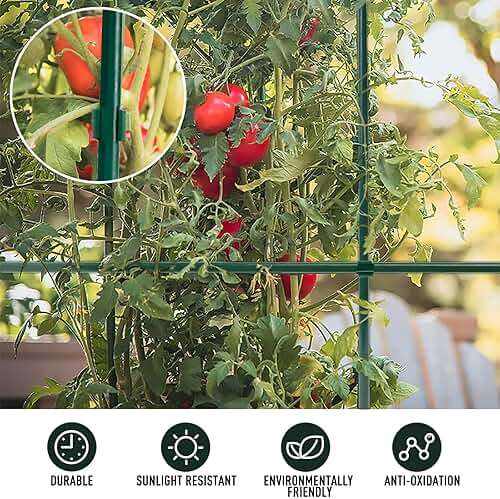 MAXPACE 62pcs Garden Stakes Kit: Includes 20 Sets of Fiberglass Plant Sticks Supports & Accessories for DIY 4ft, 5ft, 6ft, 7ft Stakes for Tomato, Vegetables, Indoor & Outdoor Gardening Supplies - Image 6