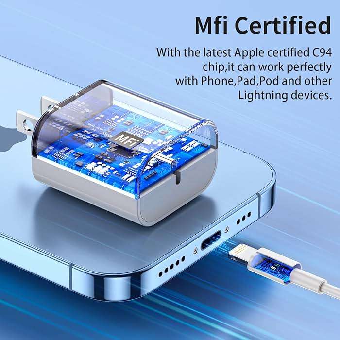 iPhone Charger Fast Charging【MFi Certified】3 Pack 20W PD USB C Wall Charger 6FT Cable Fasting Charging Adapter Compatible with iPhone 14Pro/13 Pro/12/12 Pro Max/11 Pro Max/XS Max/XS/XR/X/8 - Image 2