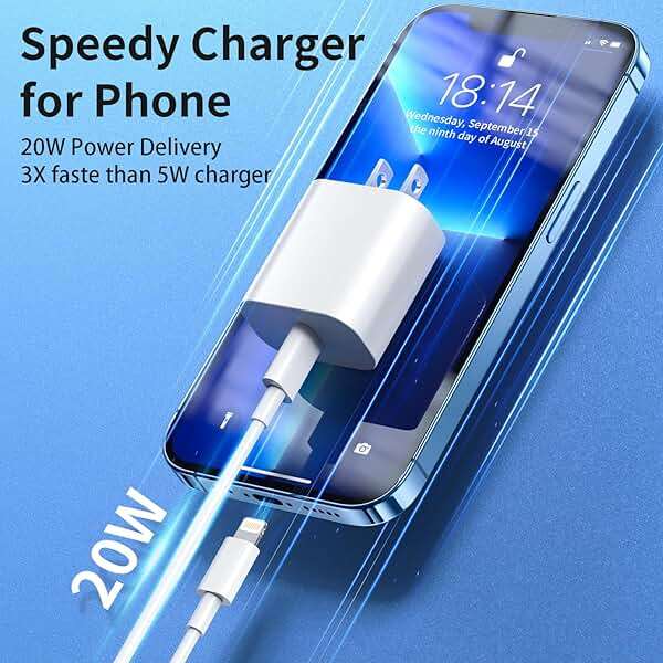 iPhone Charger Fast Charging【MFi Certified】3 Pack 20W PD USB C Wall Charger 6FT Cable Fasting Charging Adapter Compatible with iPhone 14Pro/13 Pro/12/12 Pro Max/11 Pro Max/XS Max/XS/XR/X/8 - Image 3