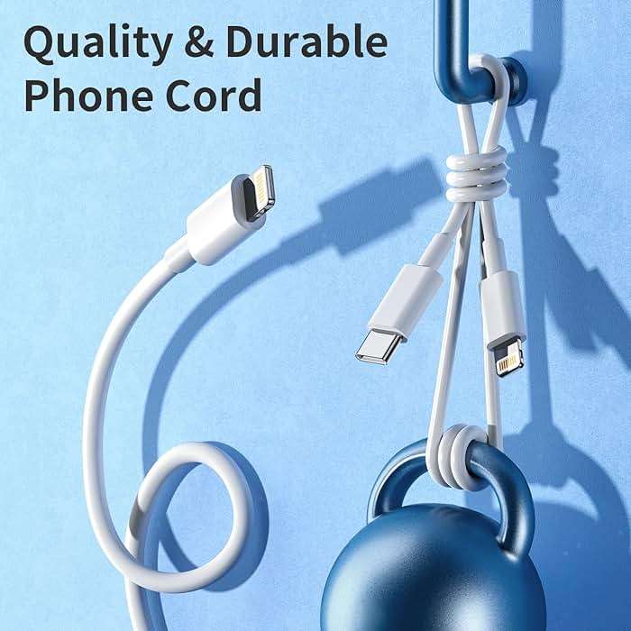 iPhone Charger Fast Charging【MFi Certified】3 Pack 20W PD USB C Wall Charger 6FT Cable Fasting Charging Adapter Compatible with iPhone 14Pro/13 Pro/12/12 Pro Max/11 Pro Max/XS Max/XS/XR/X/8 - Image 5