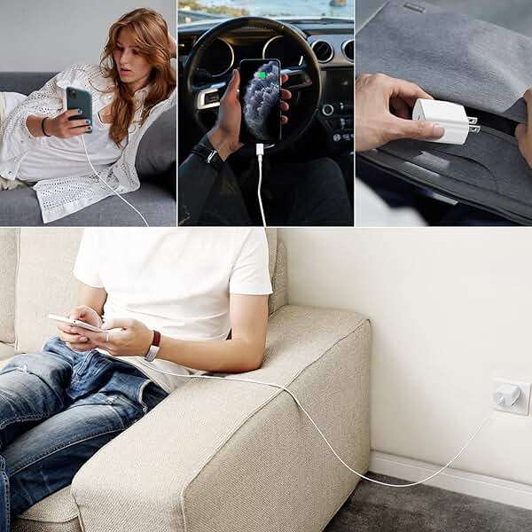 iPhone Charger Fast Charging【MFi Certified】3 Pack 20W PD USB C Wall Charger 6FT Cable Fasting Charging Adapter Compatible with iPhone 14Pro/13 Pro/12/12 Pro Max/11 Pro Max/XS Max/XS/XR/X/8 - Image 7