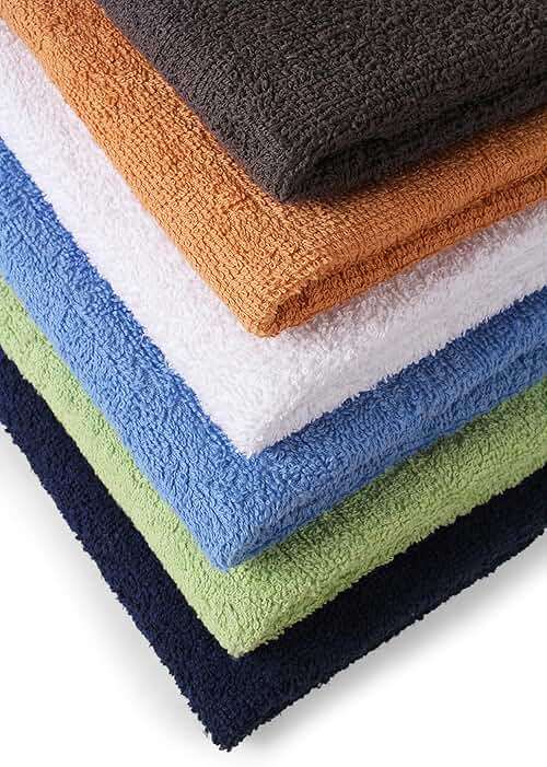 Towel and Linen Mart 100% Cotton 6 Pack Bath Towel Set, Quick Dry, Super Absorbent, Light Weight, Soft, (27 x 54 Pack of 6) Beige, White, Grey, Sky Blue, SAGE Green, Navy - Image 8