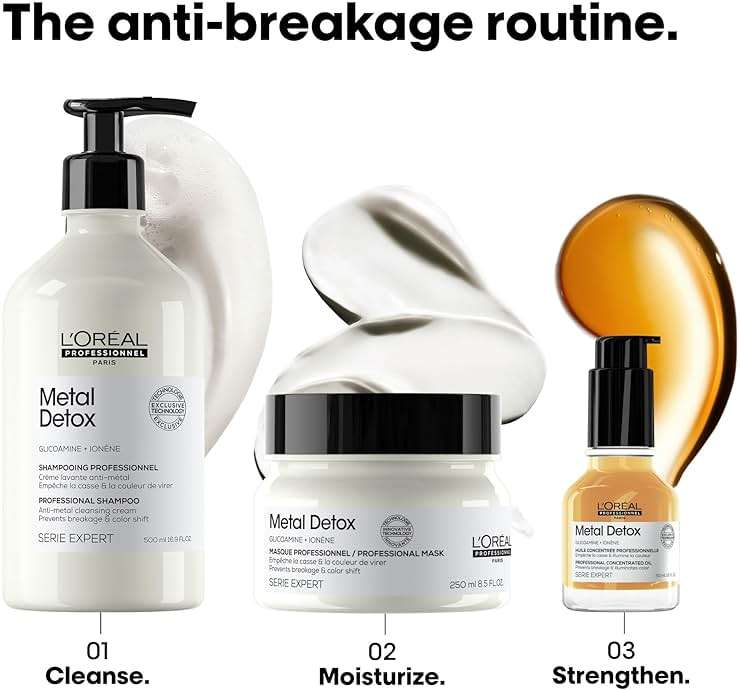 L'Oreal Professionnel Metal Detox Leave-In Oil - Detoxifies, Prevents Damage and Prolongs Hair Color With Shine - Image 6