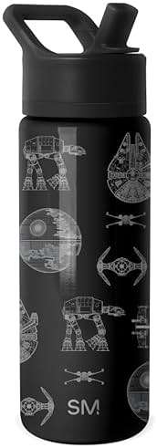 Simple Modern Star Wars Kids Water Bottle with Straw Lid | 18oz Insulated Stainless Steel Kids Tumbler & Spill Proof Toddler Cup for School, Girls, Boys | Summit | Vehicle Schematics - Image 1