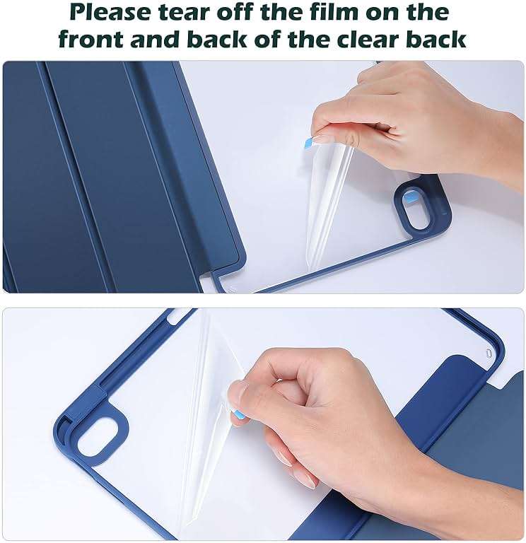 ProCase for iPad (A16) 11th Generation 11 Inch 2025/10th Generation 10.9 Inch 2022 Case with Pencil Holder, Hybrid iPad 11 10 Case with Clear Back, Supports Auto Wake/Sleep -Navy - Image 7