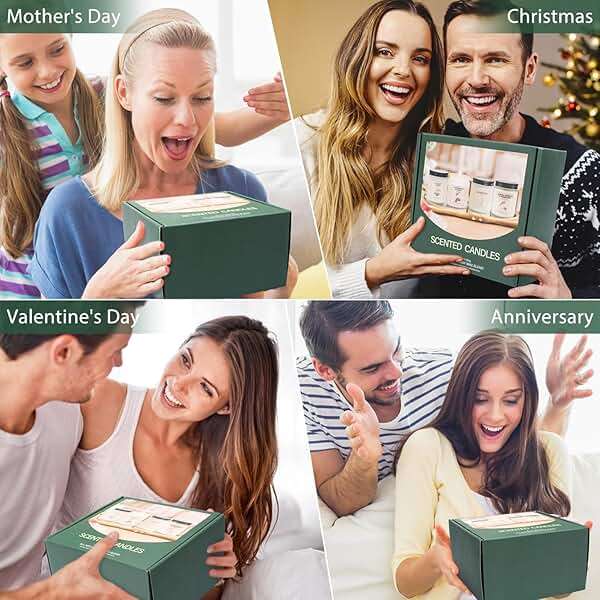 Soy Wax Scented Candle Gift Set, 4 Pack Lavender, Orange & Lemon Scents, Long Lasting Aromatherapy Candles for Home, Relaxing Gifts for Women, Perfect for Holiday, Thanksgiving & Christmas - Image 6