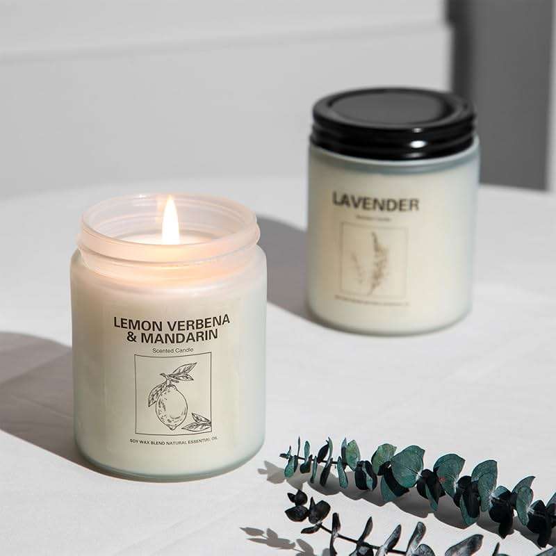 Soy Wax Scented Candle Gift Set, 4 Pack Lavender, Orange & Lemon Scents, Long Lasting Aromatherapy Candles for Home, Relaxing Gifts for Women, Perfect for Holiday, Thanksgiving & Christmas - Image 7
