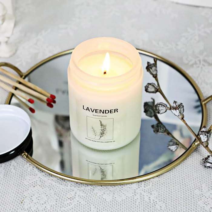 Soy Wax Scented Candle Gift Set, 4 Pack Lavender, Orange & Lemon Scents, Long Lasting Aromatherapy Candles for Home, Relaxing Gifts for Women, Perfect for Holiday, Thanksgiving & Christmas - Image 8