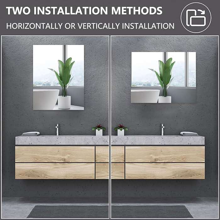 QEEYON 16 x 12'' Glass Wall Mirror Tile Self Adhesive Frameless High Clear Mirror Sheet Wall Decor for Bedroom, Living Room, Bathroom, Home Gym, Hallway, Door etc (1pcs) - Image 5