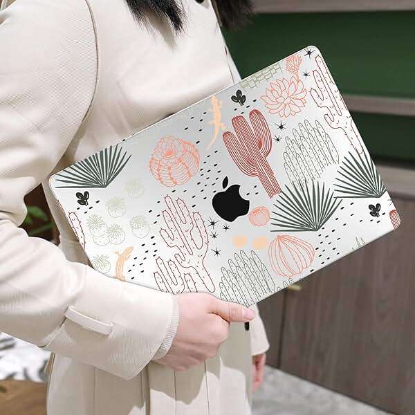MEEgoodo for MacBook Air 13 inch Case 2021 2020 2019 2018 Released A2337 M1 A2179 A1932 with Touch ID, Plastic Hard Shell & Keyboard Cover Compatible with MacBook Air 13.3, Cacti - Image 6