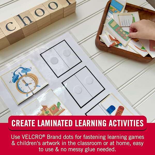VELCRO Brand Dots with Adhesive | 250pk, White | Small 1/2 Inch Circles | Sticky Back Round Dots for Secure Mounting in Office, School or Home (VEL-30867-AMS) - Image 3