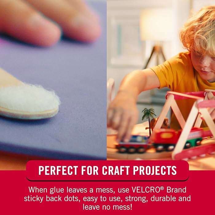 VELCRO Brand Dots with Adhesive | 250pk, White | Small 1/2 Inch Circles | Sticky Back Round Dots for Secure Mounting in Office, School or Home (VEL-30867-AMS) - Image 4
