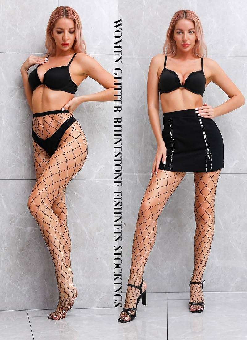 VEBZIN 2 Style Mesh Fishnet Stockings Tights High Waist Fishnets Tights for Women - Image 3