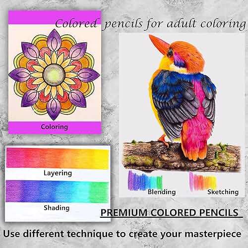KALOUR Premium Colored Pencils,Set of 120 Colors,Artists Soft Core with Vibrant Color,Ideal for Drawing Sketching Shading,Coloring Pencils for Adults Beginners - Image 5