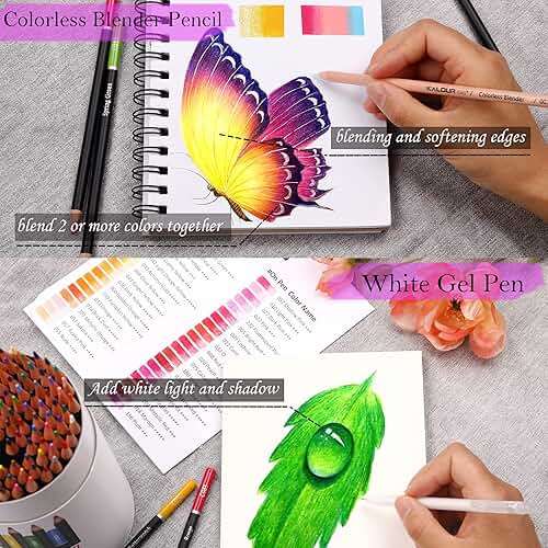 KALOUR Premium Colored Pencils,Set of 120 Colors,Artists Soft Core with Vibrant Color,Ideal for Drawing Sketching Shading,Coloring Pencils for Adults Beginners - Image 6