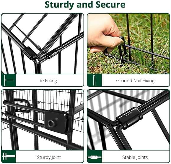 PawGiant Chicken Coop, Chicken Run Pen for Yard with Cover Outdoor Metal Portable Chicken Tractor Cage Enclosure Crate Outside for Small Animals Duck Rabbit Hen 130"×40"×40" - Image 4