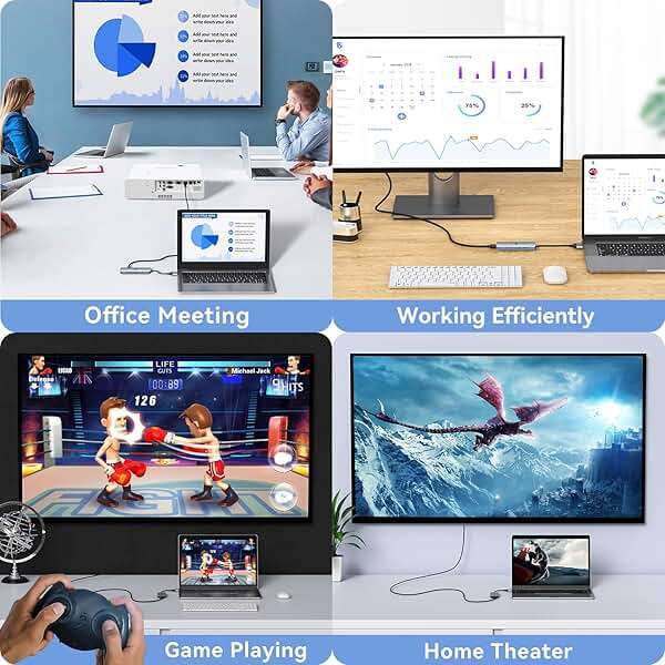 Docking Station for MacBook Pro Air, LIONWEI USB C Docking Station Dual Monitor, Dual HDMI Adapter Hub for Mac MacBook Pro with 2 HDMI, 3 USB 3.0, SD TF Card Reader and 100W PD USB C Charging Port - Image 8